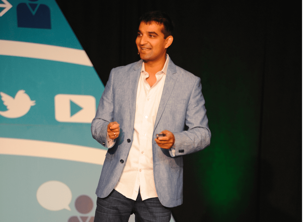 Sangram Vajre giving an account-based marketing keynote at #FlipMyFunnel Austin