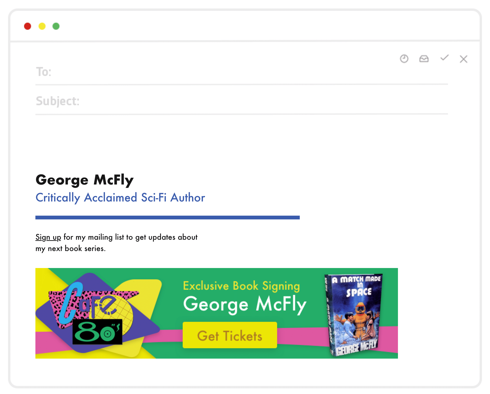 cool email signature George Mcfly