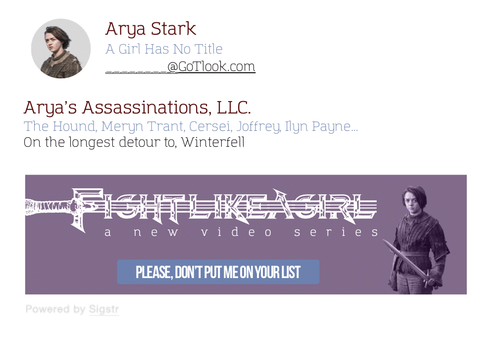 Sigstr email signature design Arya