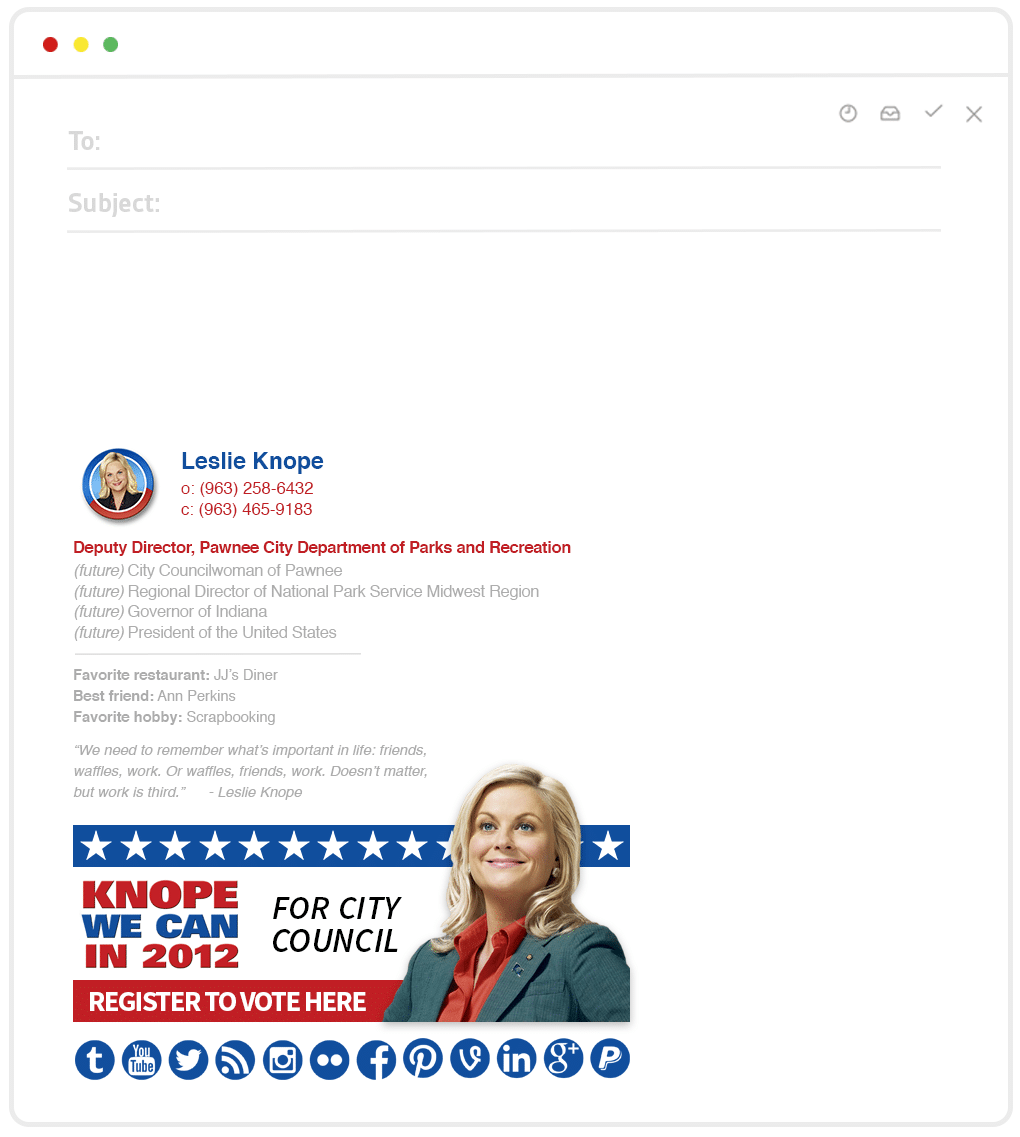 sample email signatures 2 leslie knope