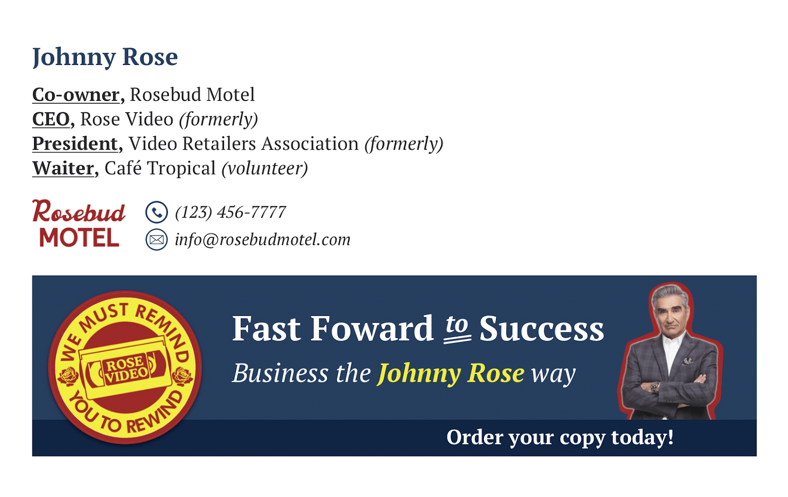 Johnny Rose Email Signature